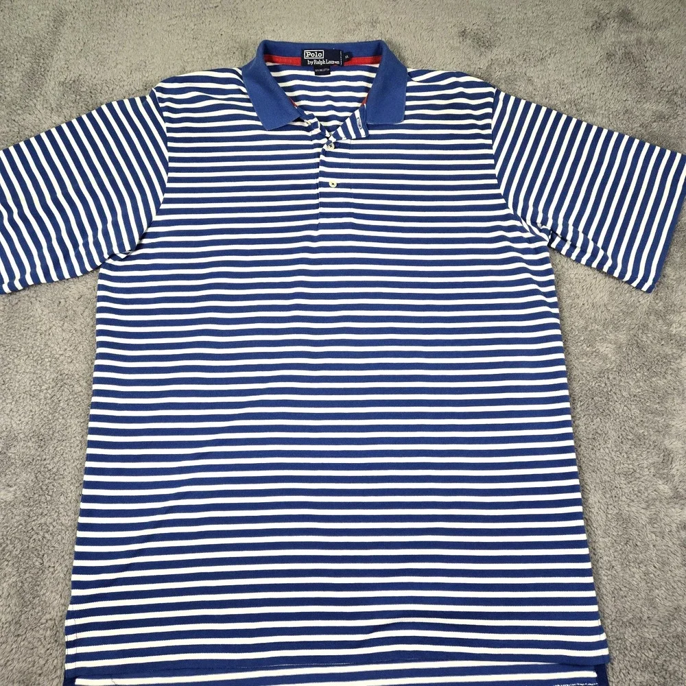 Polo Ralph Lauren Striped Short-Sleeve Polo Shirt Blue/ White Men’s XL